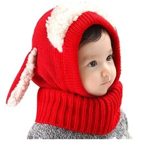 Wrapables Winter Warm Knitted Animal Ears Earflap Hood Beanie Hat for Toddlers